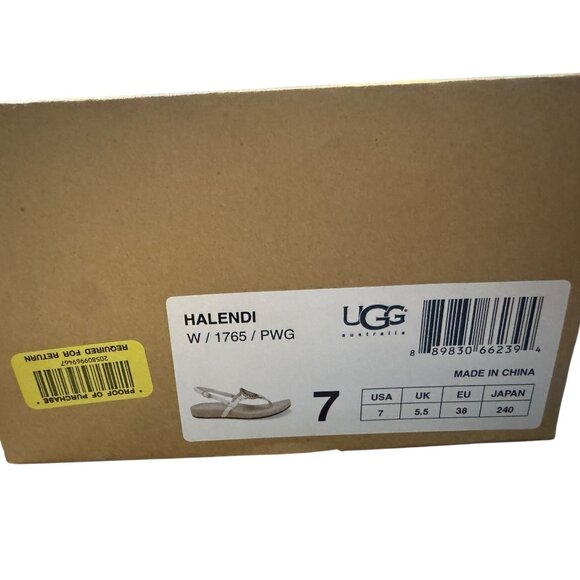 Ugg Womens 7 Sheepskin-Lined Leather Sandals With Laser-Cut Design - Picture 7 of 7